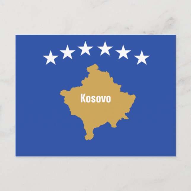 Cartão Postal Bandeira do Kosovo (Frente)