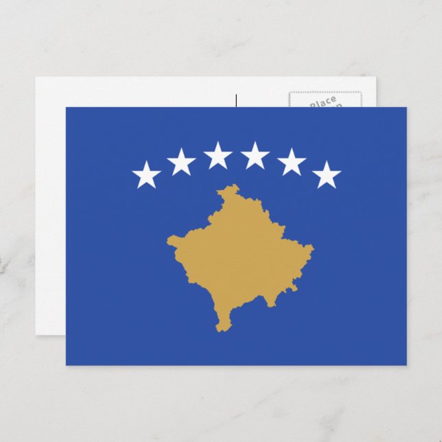 Cartão Postal Bandeira do Kosovo, Bandeira do Kosovo (Frente/Verso)