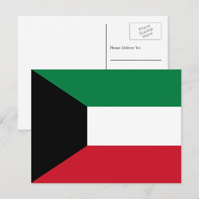 Cartão Postal Bandeira do Kuwait, Bandeira do Kuwait (Frente/Verso)
