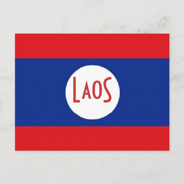 Cartão Postal Bandeira do Laos (Frente)