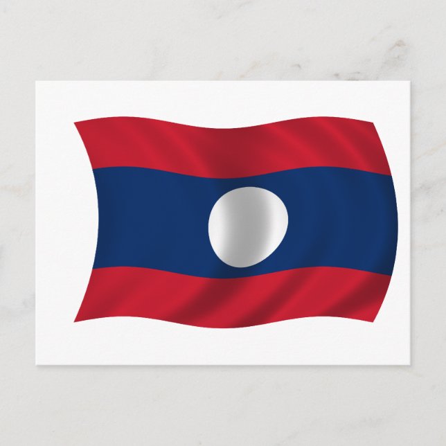 Cartão Postal Bandeira do Laos (Frente)