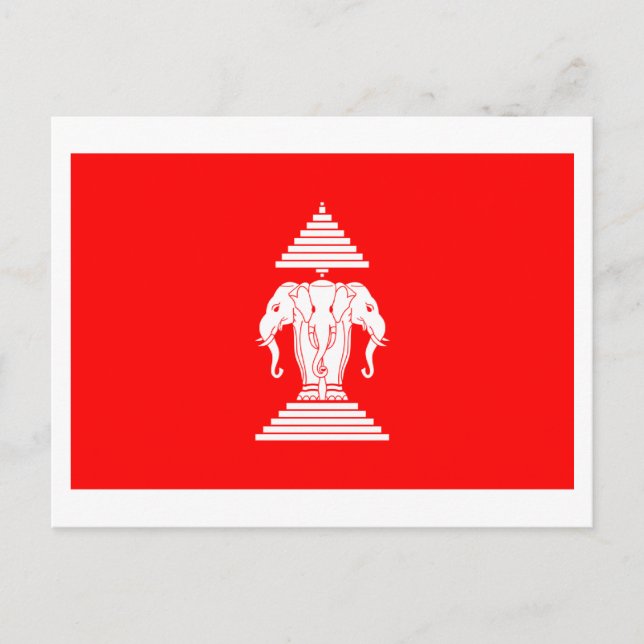 Cartão Postal Bandeira do Laos (1952-1975) (Frente)