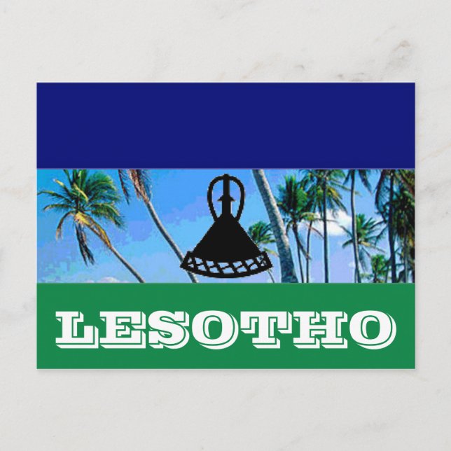 Cartão Postal Bandeira do Lesoto (Frente)