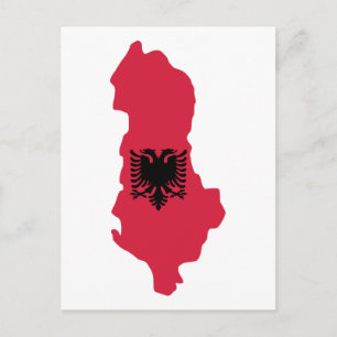 Cartão Postal Bandeira do mapa Albânia