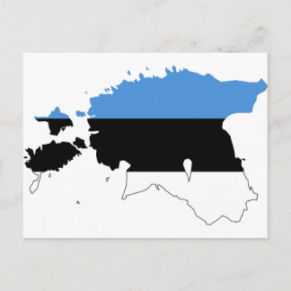 Cartão Postal Bandeira do mapa da Estônia EE