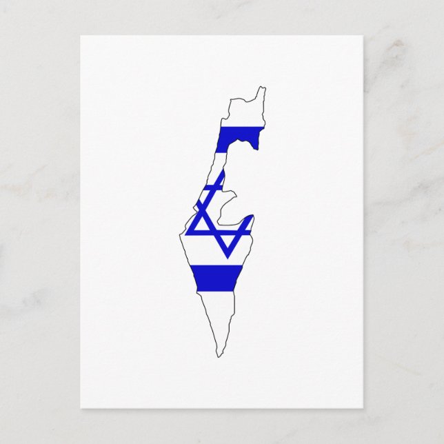 Cartão Postal bandeira do mapa de Israel (Frente)