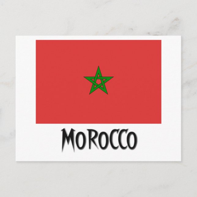 Cartão Postal Bandeira do Marrocos (Frente)