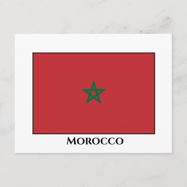 Cartão Postal Bandeira do Marrocos (Frente)