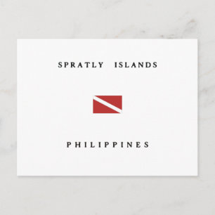 Cartão Postal Bandeira do Mergulho nas Ilhas Spratts Filipinas