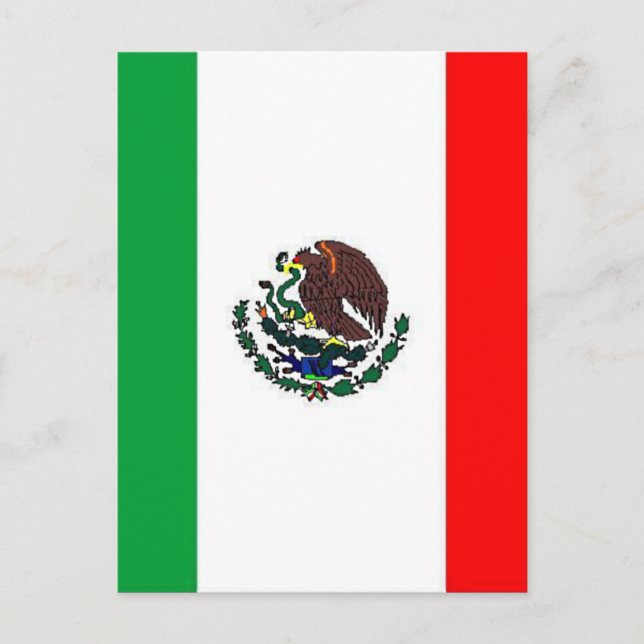 CARTÃO POSTAL BANDEIRA DO MÉXICO - BANDEIRA MEXICANA NACIONAL (Frente)