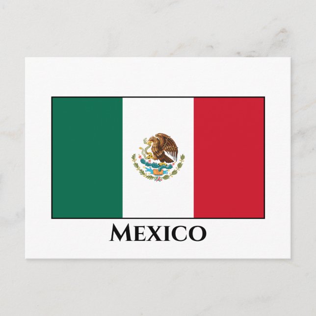 Cartão Postal Bandeira do México (Mexicano) (Frente)