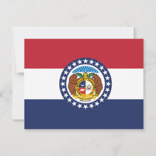 Cartão Postal Bandeira do Missouri Selo do Estado Show-Me