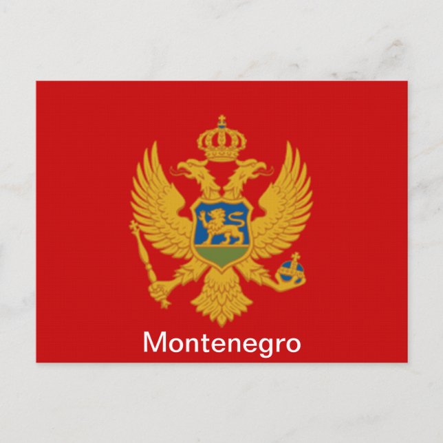 Cartão Postal Bandeira do Montenegro (Frente)
