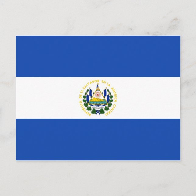 Cartão Postal Bandeira do Mundo Nacional de El Salvador (Frente)