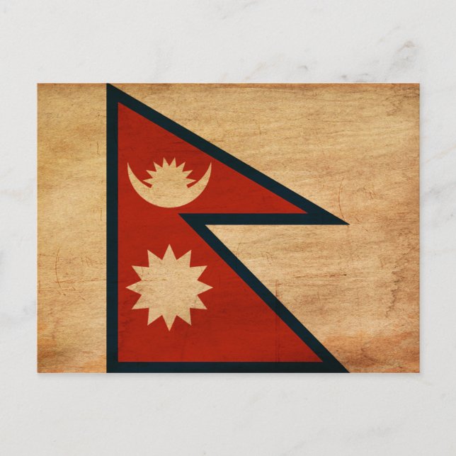 Cartão Postal Bandeira do Nepal (Frente)