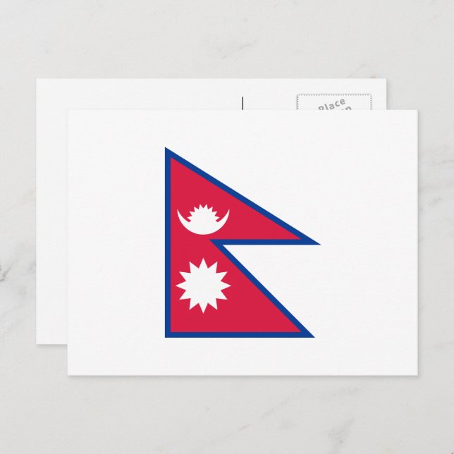 Cartão Postal Bandeira do Nepal (Frente/Verso)