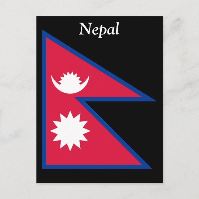 Cartão Postal Bandeira do Nepal (Frente)