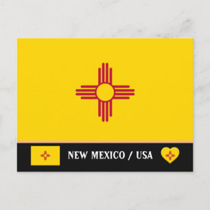Cartão Postal Bandeira do Novo México & Estado do Novo México EU