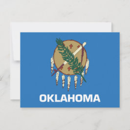 Cartão Postal Bandeira do Oklahoma Escudo Osage Tubo da Paz