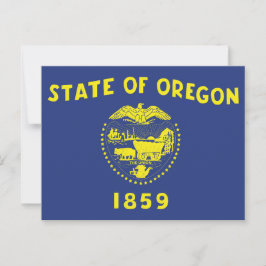 Cartão Postal Bandeira do Oregon Selo de Dois Lados e Pioneiro