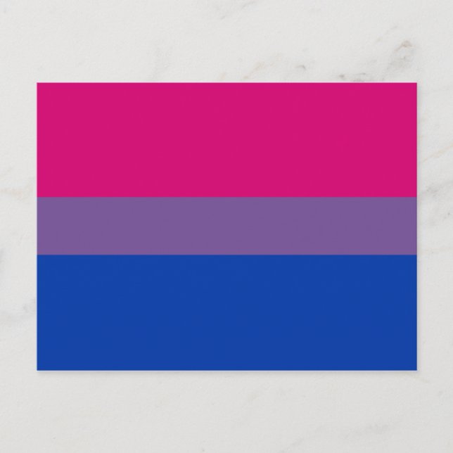 Cartão Postal Bandeira do Orgulho Bissexual (Frente)