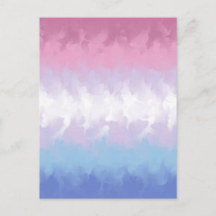 Cartão Postal Bandeira do Orgulho Boho Pastel Fluffy Abstrato Bi