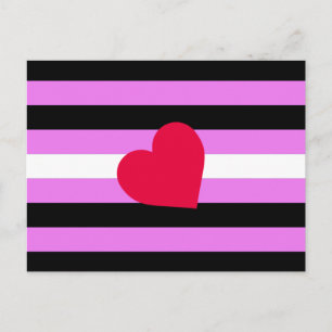 Cartão Postal Bandeira do Orgulho de Rapariga de Couro