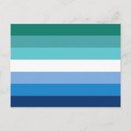 Cartão Postal Bandeira do Orgulho Gay Masculino (Azul)