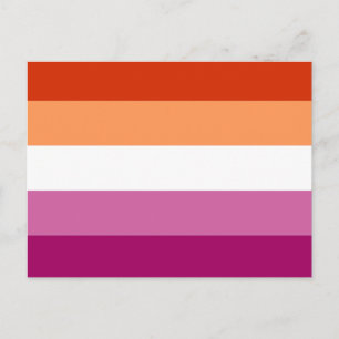 Cartão Postal Bandeira do Orgulho Lésbico (5 Listras)