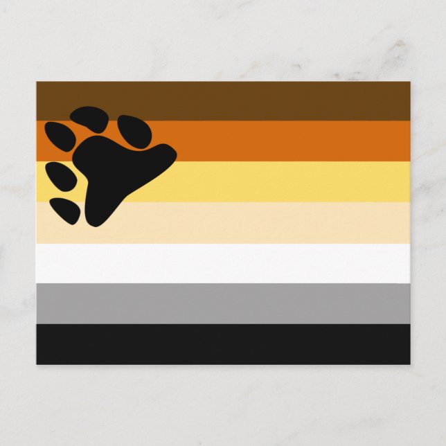 Cartão Postal Bandeira do Orgulho Urso (Frente)