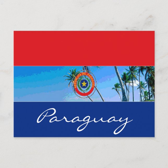 Cartão Postal bandeira do Paraguai (Frente)