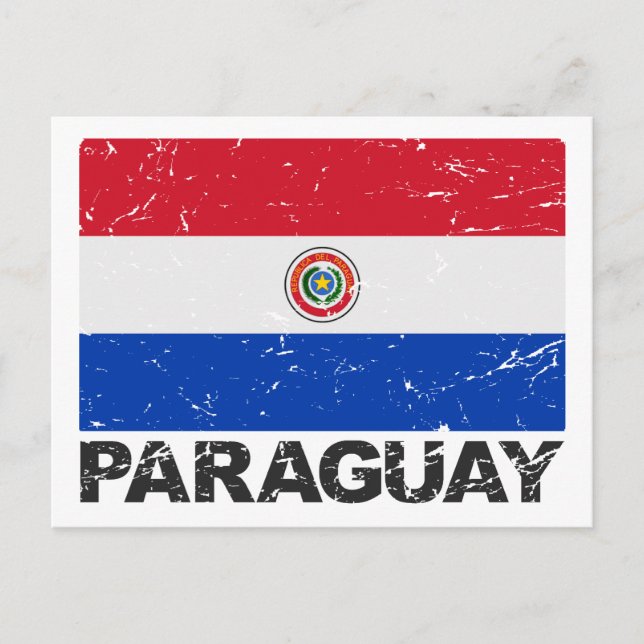 Cartão Postal Bandeira do Paraguai (Frente)