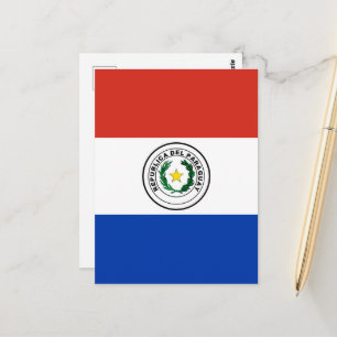 Cartão Postal bandeira do Paraguai