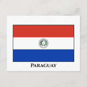 Cartão Postal Bandeira do Paraguai (Paraguaio)