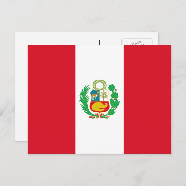 Cartão Postal Bandeira do Peru (Frente/Verso)