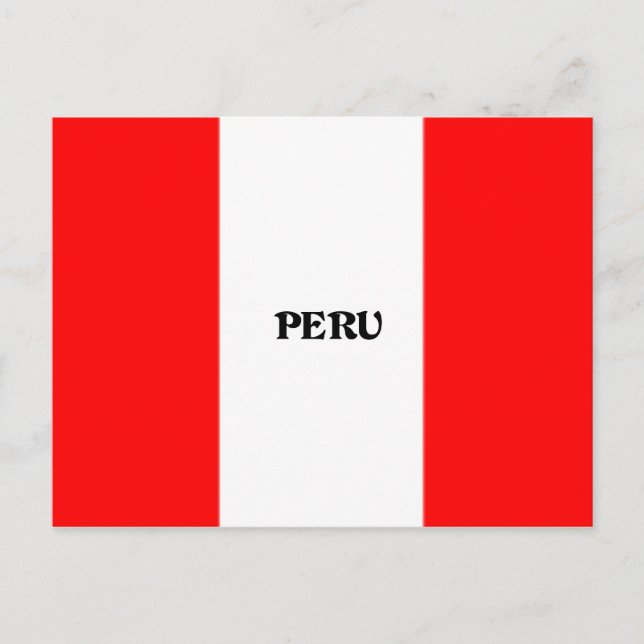Cartão Postal Bandeira do Peru, rotulada (Frente)