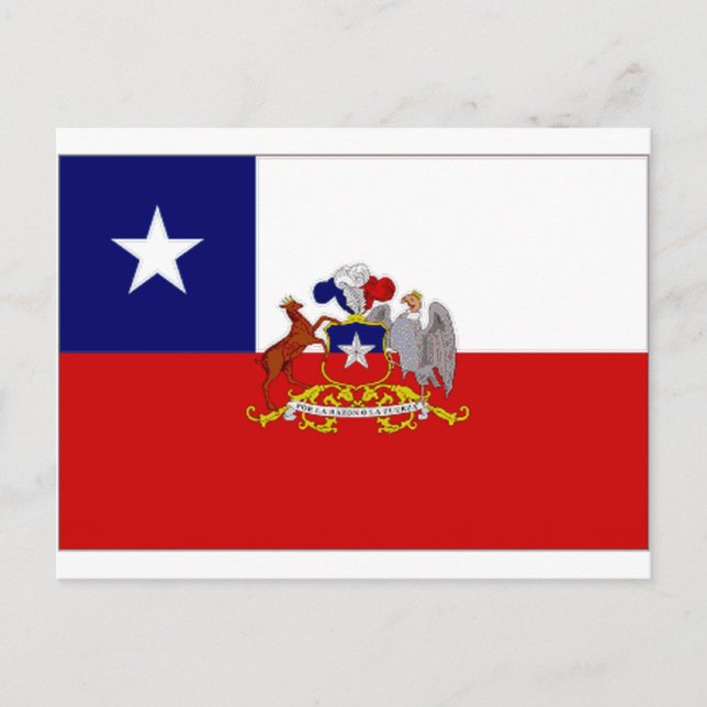 Cartão Postal Bandeira do Presidente do Chile (Frente)