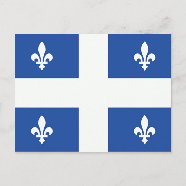 Cartão Postal Bandeira do Quebec (Frente)