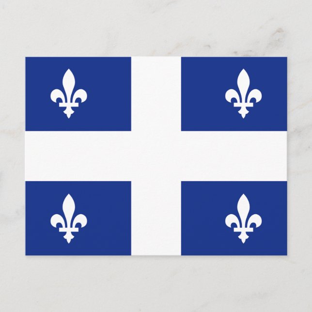 Cartão Postal Bandeira do Quebec (Frente)