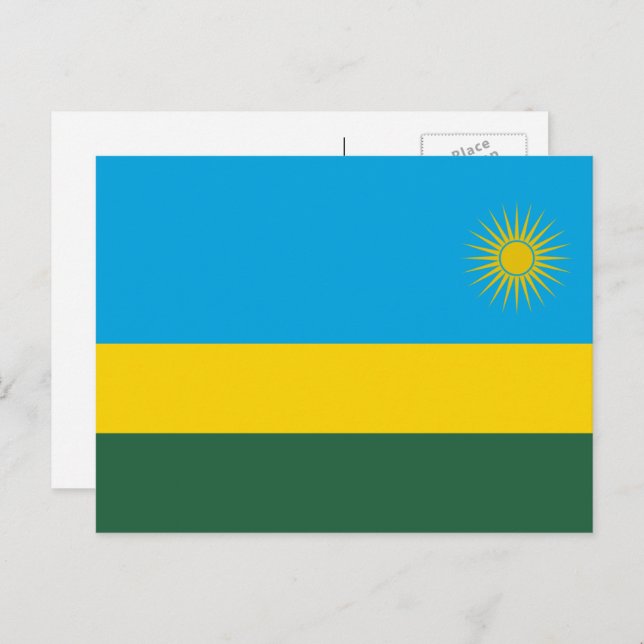 Cartão Postal Bandeira do Ruanda, Bandeira do Ruanda (Frente/Verso)