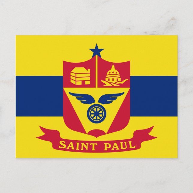 Cartão Postal Bandeira do Santo Paul (Minnesota) (Frente)