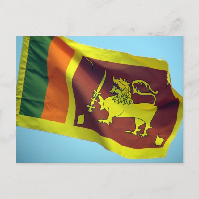 Cartão Postal bandeira do Sri Lanka (Frente)