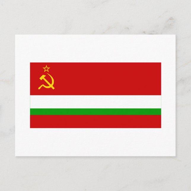 Cartão Postal Bandeira do Tajiquistão SSR (Frente)