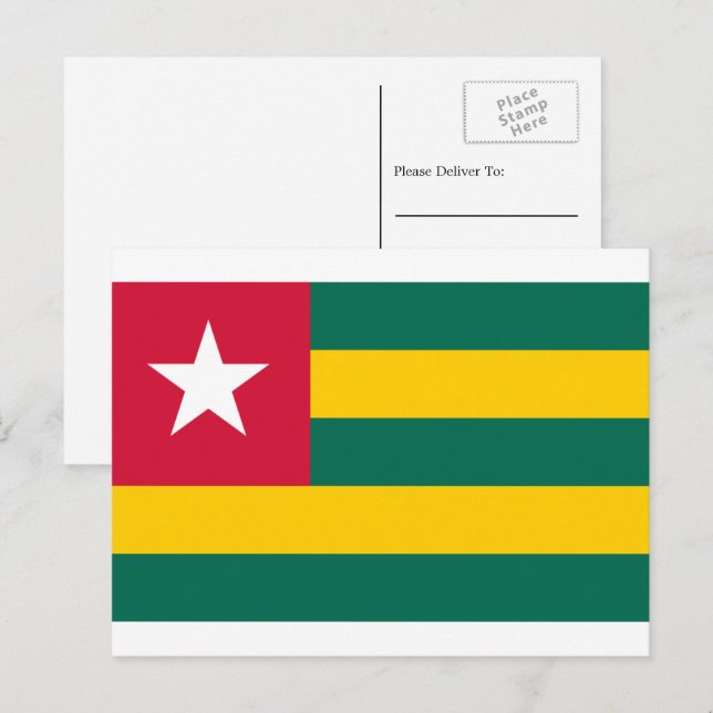 Cartão Postal Bandeira do Togo (Frente/Verso)