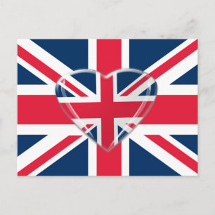 Cartão Postal bandeira do Tomador da União com Design do Coração