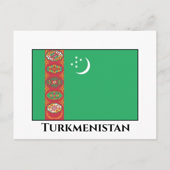 Cartão Postal Bandeira do Turquemenistão (Frente)