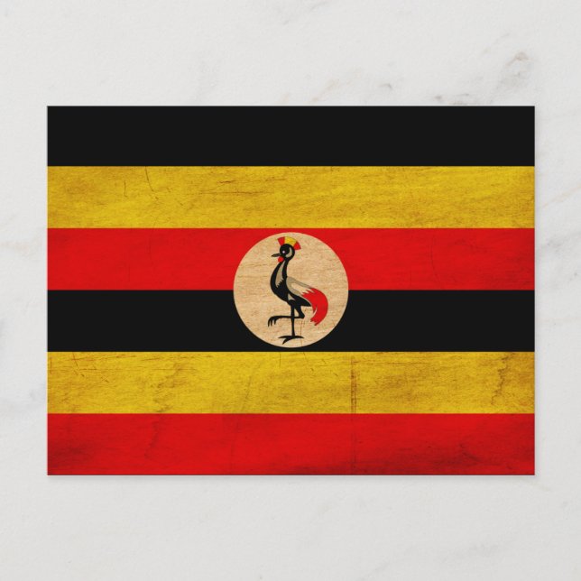 Cartão Postal Bandeira do Uganda (Frente)
