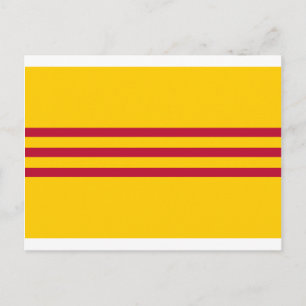 Cartão Postal Bandeira do Vietnã do Sul - Vietnã ờ vàng ba soc