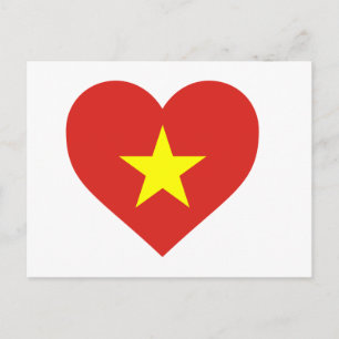 Cartão Postal Bandeira do Vietname - I Love Viet Nam - Cờ đay ao