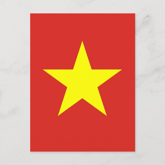 Cartão Postal Bandeira do Vietname - Qudebc ky Viet Nam (Frente)